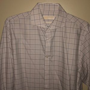 Tan/Blue Plaid Michael Kors Mens Button Up Shirt